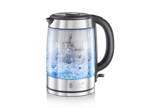 Russell Hobbs 20760-70, 1 l, 2200 W, Svart, Rustfritt stål, Gjennomsiktig, Glass, Trådløs, Filtrering