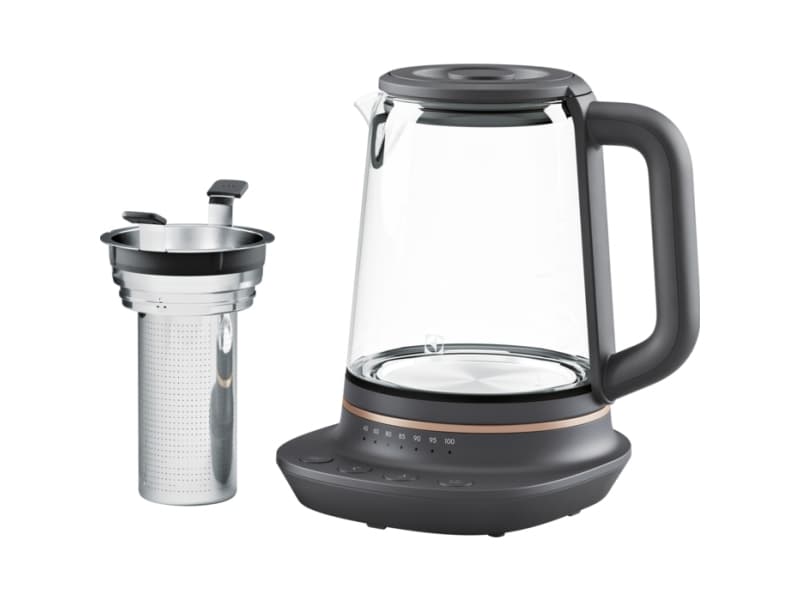 Electrolux Kettle Explore 7 E7GK1-8BP Electric, 2000 W, 1.7 L, Glass, 360° rotational base, Black/Transparent