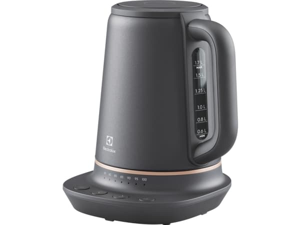 Electrolux E7K16BP, 1,7 l, 2400 W, Svart, Koppar, Justerbar termostat, Vattennivå indikator, Sladdlös