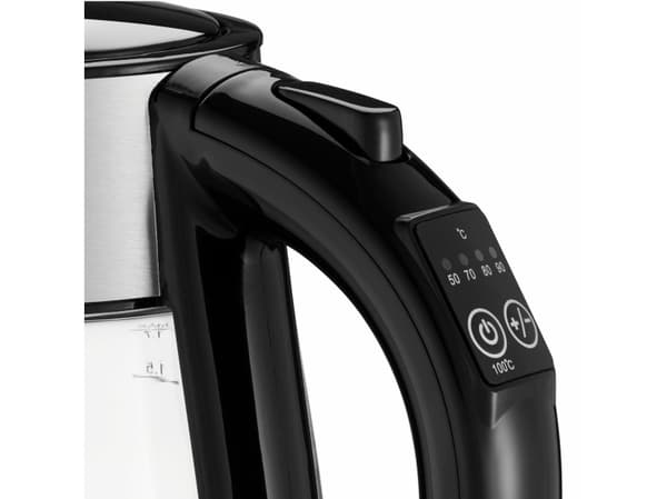 Zelmer ZCK8026, 1,7 l, 2200 W, Sort, Gjennomsiktig, Glass, Rustfritt stål, Justerbar termostat, Vannivåindikator