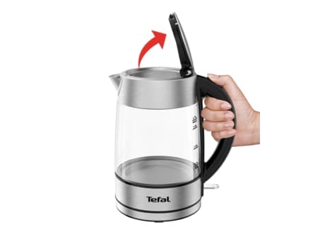 Tefal KI772D, 1,7 L, 2400 W, Ruostumaton teräs, Läpinäkyvä, Lasi, Veden tason ilmaisin, Ylikuumenemissuoja