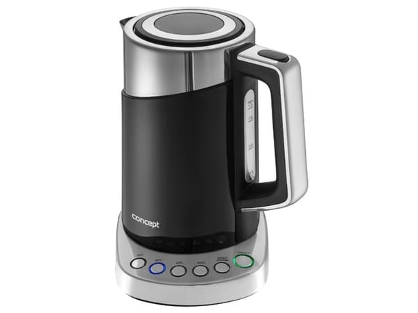 Concept RK3171, 1,7 l, 2200 W, Svart, Metallisk, Plast, Rostfritt stål, Justerbar termostat, Vattennivå indikator