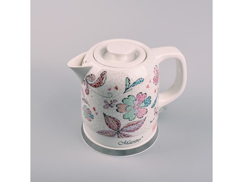 Electric ceramic kettle Maestro MR068 1.5l, 1200W, white and red mosaic