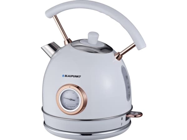 Blaupunkt EKS802WH, 1,8 l, 3000 W, Gull, Hvit, Rustfritt stål, Vannivåindikator, Overopphetingsbeskyttelse