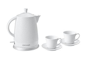 Concept RK0040, 1,5 l, 1500 W, Vit, Keramiska, Plast, Överhettningsskydd, Sladdlös