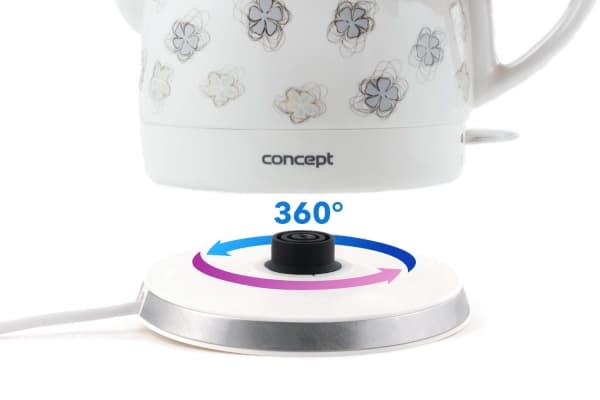 Concept RK0010, 0,8 l, 1000 W, Hvit, Keramisk, Vannivåindikator