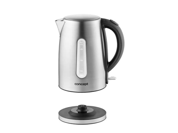Concept RK3270, 1,7 l, 2200 W, Rustfritt stål, Rustfritt stål, Vannivåindikator, Trådløs