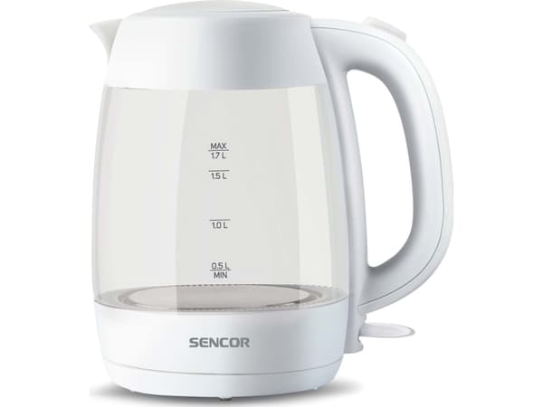 Sencor electric kettle, glass 1.7L, SWK7300WH CDON