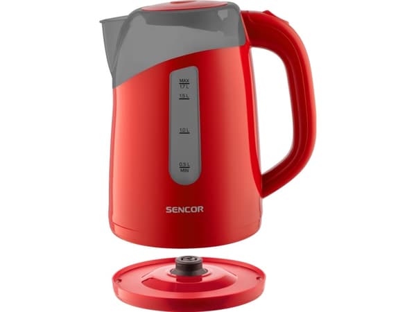 Sencor SWK 1704RD, 1,7 l, 2200 W, Rød, Plast, Vannivåindikator, Trådløs