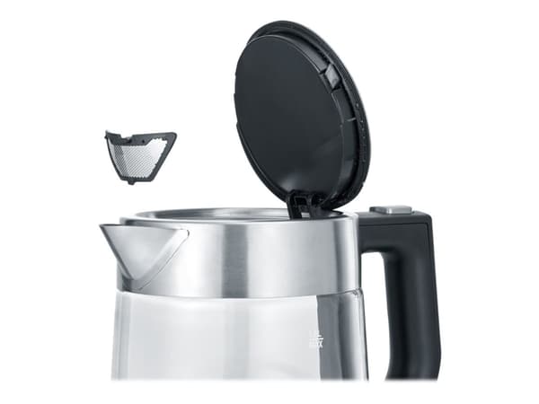 SEVERIN WK 3468 - Vattenkokare - 1 liter - 2.2 kW - glas/rostfritt stål/svart