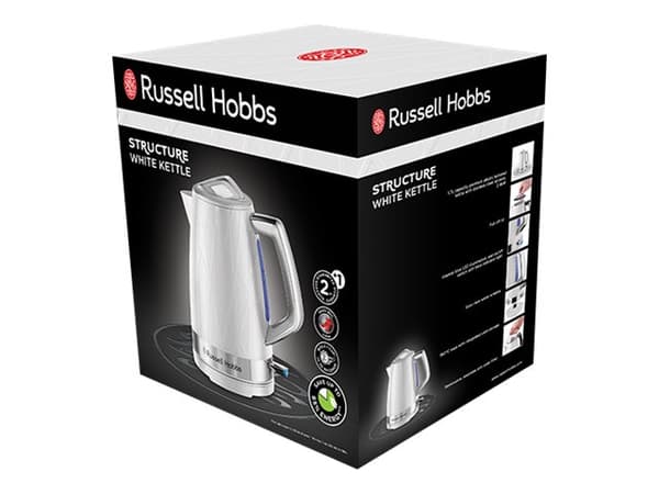 Russell Hobbs Structure 28080-70 - Vattenkokare - 1.7 liter - 2.4 kW - white with stainless steel accents