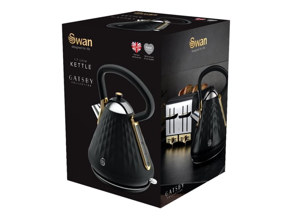 Swan Gatsby SK14080BLKN - Vattenkokare - 1.7 liter - 3000 W - svart