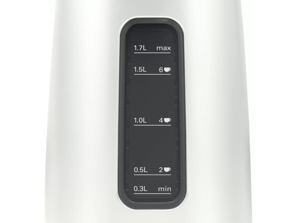 Bosch DesignLine, 1,7 l, 2400 W, Svart, Silver, Vattennivå indikator