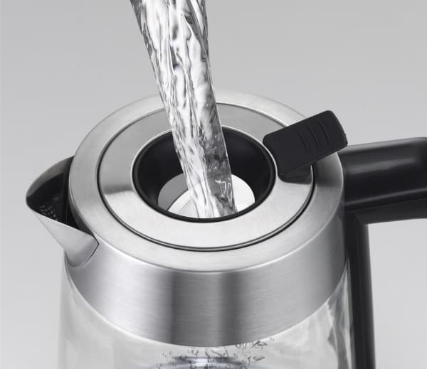 Trisa Easy Fill, 2 l, 2200 W, Sort, Rustfritt stål, Glass, Vannivåindikator, Overopphetingsbeskyttelse