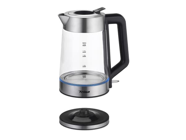 Trisa Easy Fill, 2 l, 2200 W, Sort, Rustfritt stål, Glass, Vannivåindikator, Overopphetingsbeskyttelse