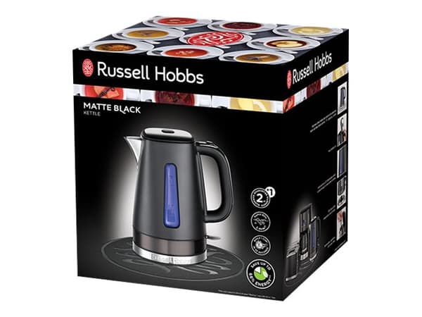Russell Hobbs 26140-70, 1,7 L, 2400 W, Musta, Ruostumaton teräs, Veden tason ilmaisin, Ylikuumenemissuoja