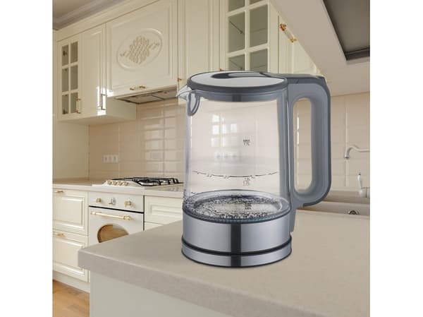 Maestro MR-053 1.7l, 2200W black-grey glass electric kettle