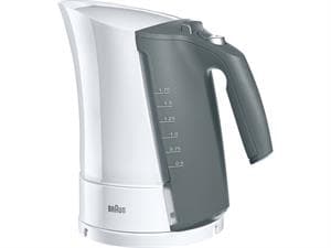 Braun WK 500, 1,6 L, 3000 W, Valkoinen, Veden tason ilmaisin, Ylikuumenemissuoja, Johdoton