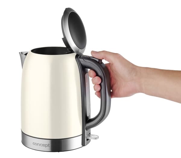 Concept RK3242, 1,7 l, 2200 W, Krem, Rustfritt stål, Vannivåindikator, Trådløs
