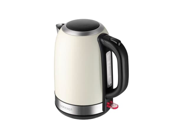 Concept RK3242, 1,7 l, 2200 W, Krem, Rustfritt stål, Vannivåindikator, Trådløs