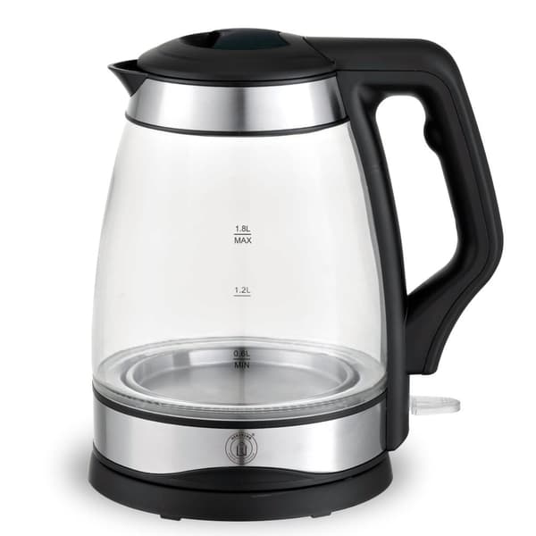 Herzberg HG-5044: 1,8L elektrisk vannkoker i glass med LED-lysindikator