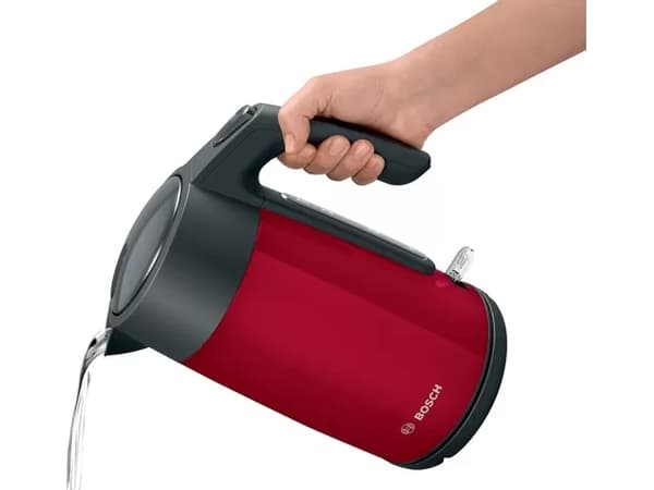 Bosch TWK7L464, 1,7 l, 2400 W, Rød, Vannivåindikator, Overopphetingsbeskyttelse, Trådløs