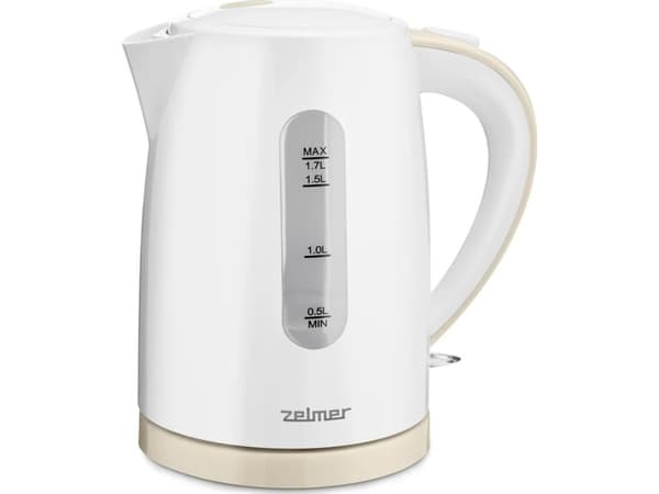 Zelmer ZCK7616I, 1,7 l, 2200 W, Hvit, Plastikk, Vannivåindikator, Overopphetingsbeskyttelse