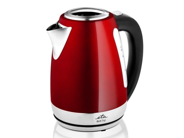 Eta Digi, 1,7 L, 2200 W, Punainen, Ruostumaton teräs, Säädettävä termostaatti, Veden tason ilmaisin