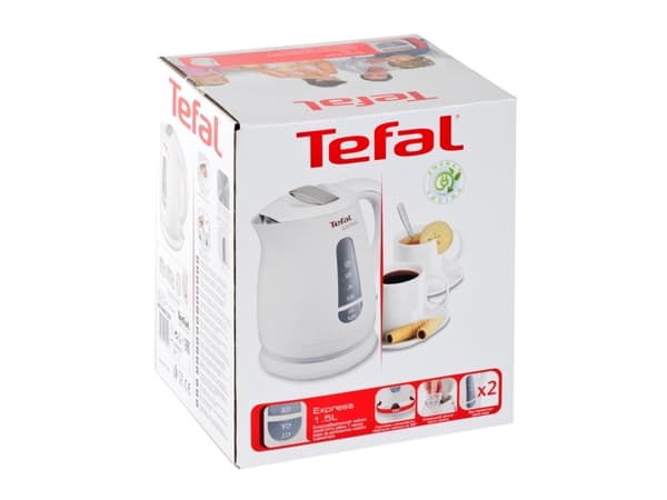 Tefal KO299130 Express, 1,5 l, 2200 W, Hvit, Plast, Vannivåindikator, Trådløs