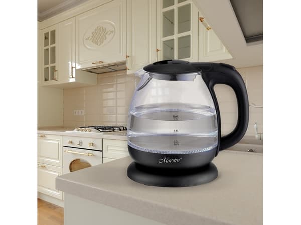 Feel Maestro MR-055-BLACK, 1 l, 1100 W, Sort, Glass, Vannivåindikator, Overopphetingsbeskyttelse
