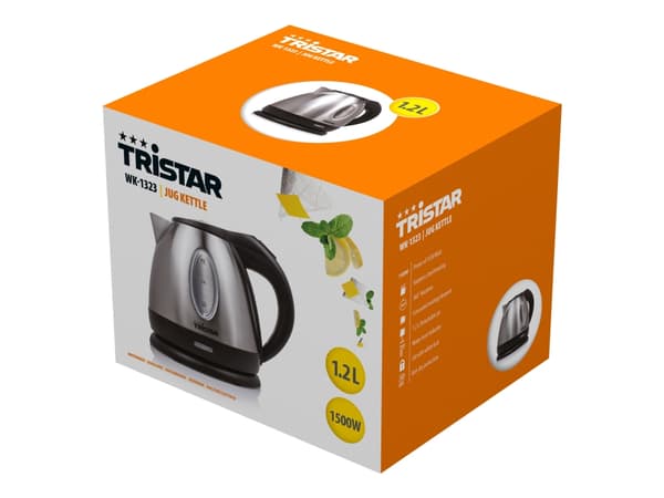 Tristar WK-1323 vannkoker 1,2 l 1500 W Rustfritt stål