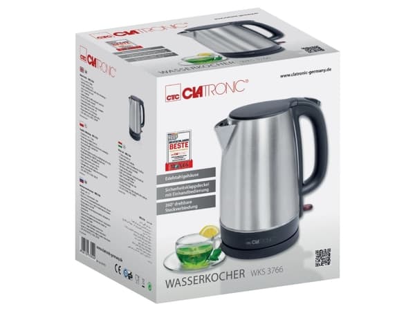 Clatronic WKS 3766 - Kjele - 1.7 liter - 2.2 kW - rustfritt stål
