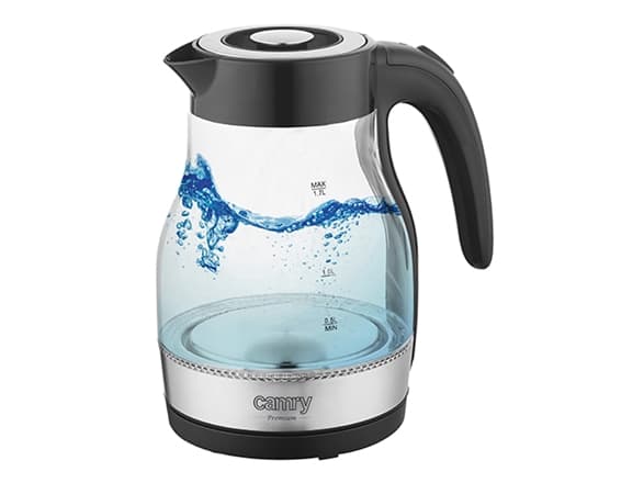 Camry Kettle CR 1300 elektrisk, 2200 W, 1,7 L, rustfritt stål, 360° roterende base, svart (CR 1300)