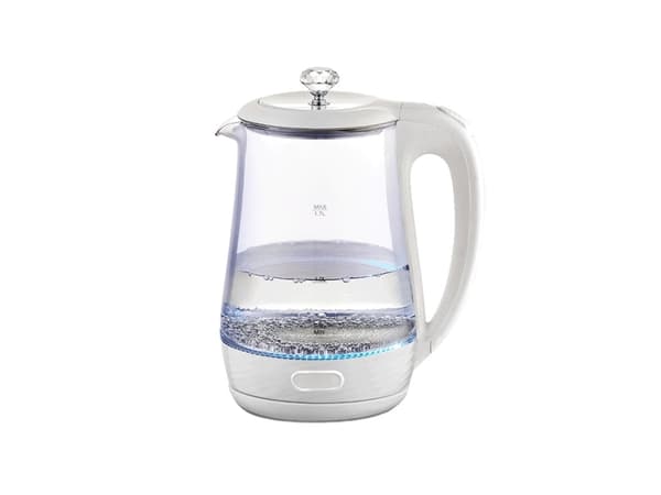 Maestro MR-052-Hvit Elektrisk vannkoker i glass, hvit, 1,7 l
