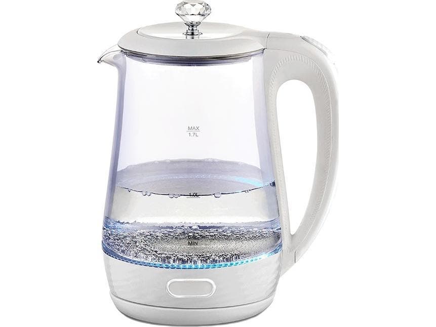Maestro MR-052-WHITE Elektrisk vattenkokare i glas, vit 1,7 L