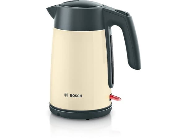 Bosch TWK7L467, 1,7 l, 2400 W, Champagne, Rostfritt stål, Vattennivå indikator, Överhettningsskydd