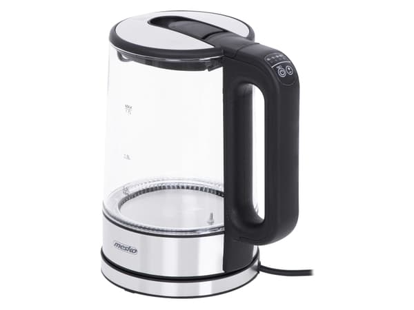 Mesko Home MS 1301B, 1,7 l, 2200 W, Sort, Rustfritt stål, Gjennomsiktig, Glass, Rustfritt stål, Justerbar termostat, Vannivåindikator