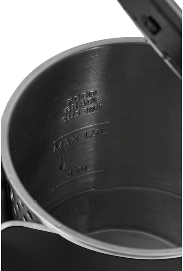 Concept RK3301, 1,5 l, 2200 W, Svart, Plast, Rostfritt stål, Justerbar termostat, Sladdlös
