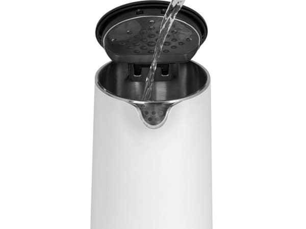 Concept RK3300, 1,5 l, 2200 W, Hvit, Plast, Rustfritt stål, Justerbar termostat, Trådløs