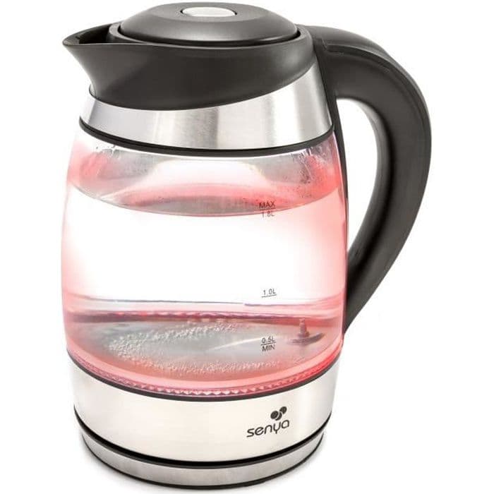 SENYA elektrisk vattenkokare i glas 1,7L - Justerbar temperatur - Trådlös - Tefärger