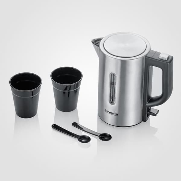 SEVERIN WK3647 Resevattenkokare - 0,5 L - 1100 W - Rostfritt stål och svart