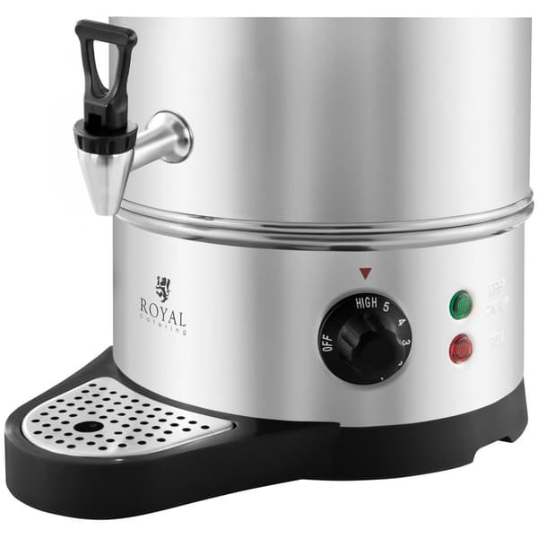 Royal Catering Dryckesdispenser - varmvatten - 10 liter - 1600 W - spilltråg