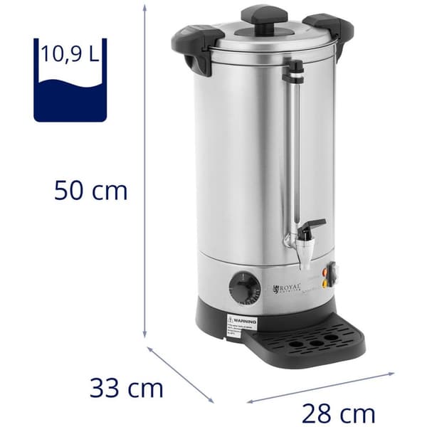 Royal Catering Vattenkokare - 9 L - 1500 W - Droppbricka - silver