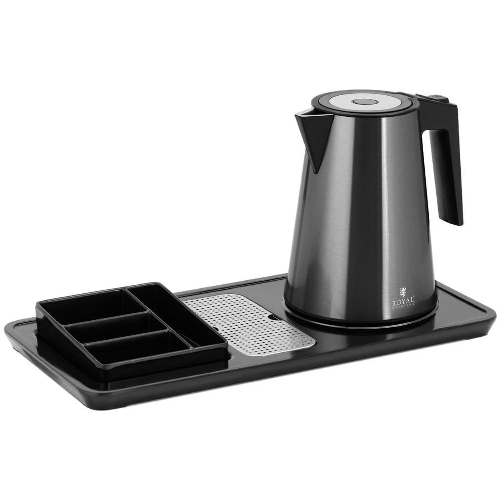 Royal Catering Vattenkokare med serveringsbricka -1,2 l - 1800 W - svart - Royal Catering