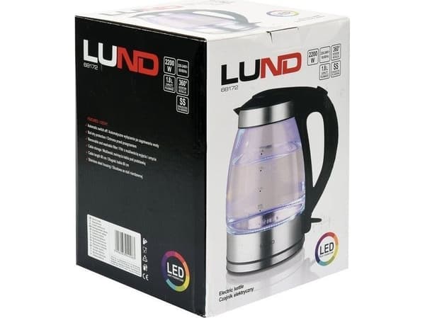 Vannkoker Yato LUND ELEKTRISK GLASSKANTEL LED 1,8L