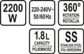Miniatyrbilde 2 av 5: Vannkoker Yato LUND ELEKTRISK GLASSKANTEL LED 1,8L
