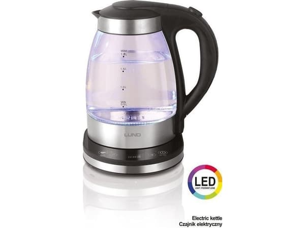 LUND ELEKTRISK KETTEL GLASS LED 1,8L TEMPERATURREGULERING