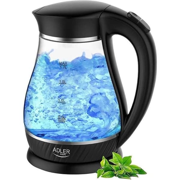 Elektrisk vattenkokare AD 1274 1,7L 2200W glas och svart - AD - Elektrisk vattenkokare - 1,7L - 2200W