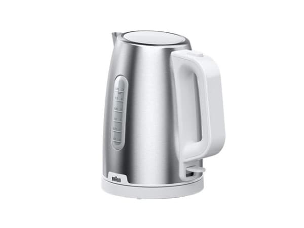 Braun WK 1500, 1,7 L, 2200 W, Ruostumaton teräs, Valkoinen, Veden tason ilmaisin, Ylikuumenemissuoja