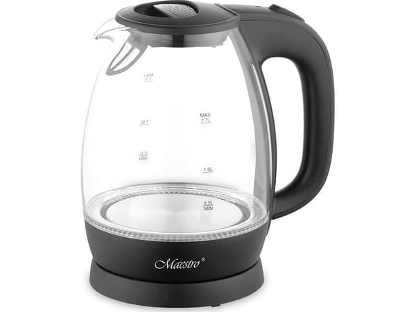 Feel Maestro MR-063 black, 1,7 l, 2200 W, Sort, Glass, Vannivåindikator, Overopphetingsbeskyttelse